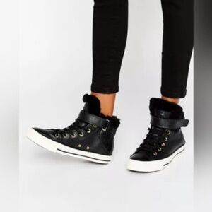 Converse brea leather fur converse size 6.5 womens